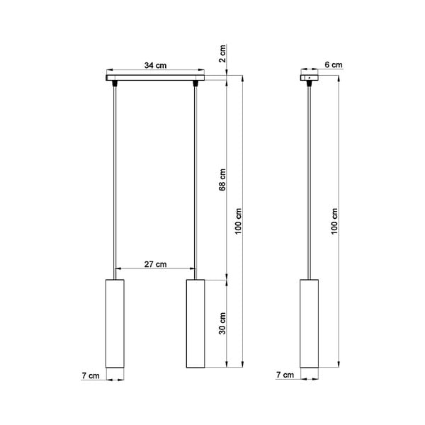 Бетонна висяща лампа, дължина 34 cm Fadre - Sollux-image-3