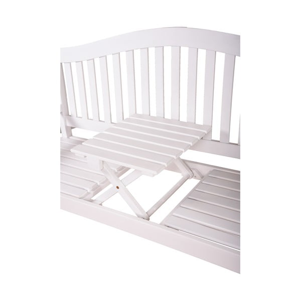 Бяла градинска пейка от масивно дърво Singapore – Garden Pleasure-image-3