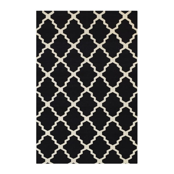 Vlněný koberec Kilim Jasmina Black, 160x230 cm