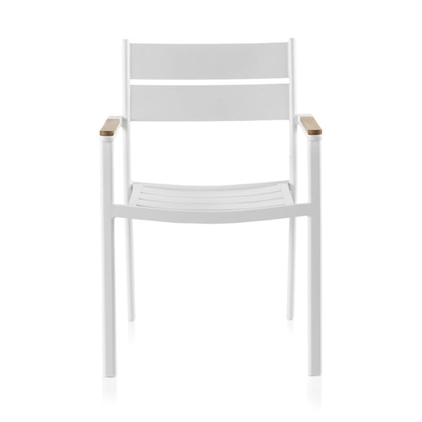 Бял градински стол с тиково дърво Giulia, ширина 56 cm - Geese