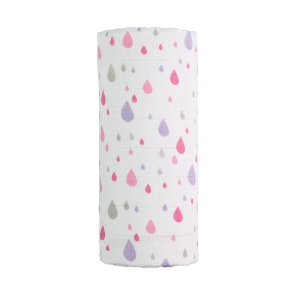 Памучна бебешка кърпа Tetra Pink Drops, 120 x 120 cm Tetra Pink drops - T-TOMI