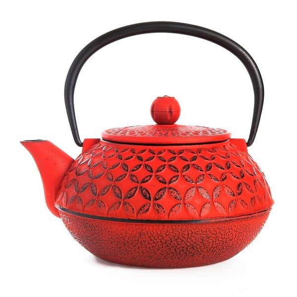 Červená litinová čajová konvice Bambum Taşev Linden, 800 ml