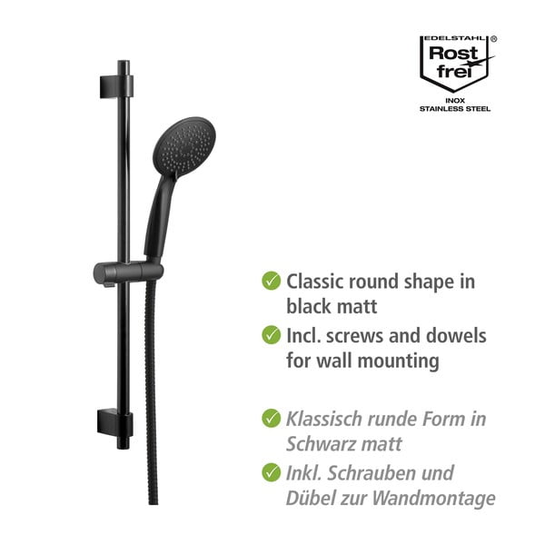 Душ комплект от черна неръждаема стомана 66cm Young - Wenko-image-3