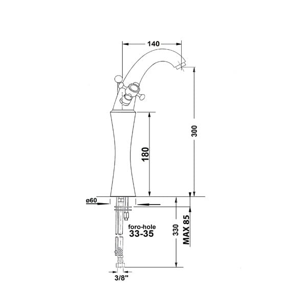 Стояща батерия за мивка в бронзов цвят Antea – Sapho-image-4