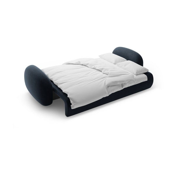 Тъмносин шенилов сгъваем/с място за съхранение диван 262 cm Tonale – Cosmopolitan Design-image-4