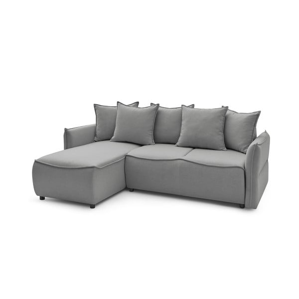 Светлосив ъглов разтегателен диван (ляв ъгъл) Leon - Bobochic Paris-image-3