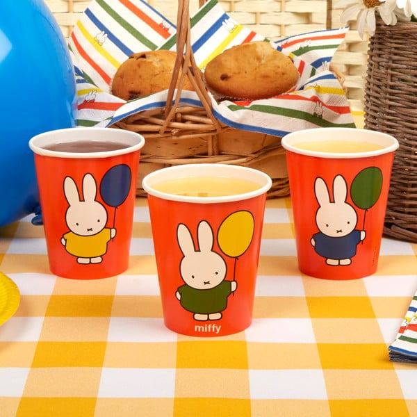 Комплект от 8 хартиени чаши Miffy Рожден ден - Neviti
