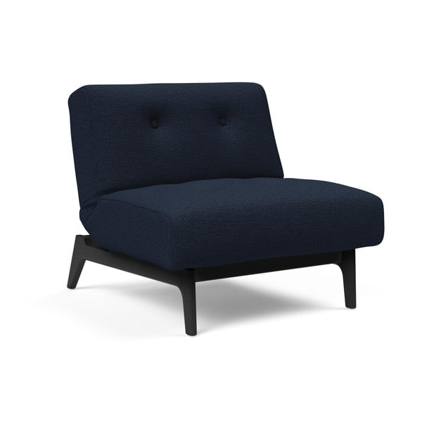 Тъмно син фотьойл с черна подложка за крака Ample - Innovation