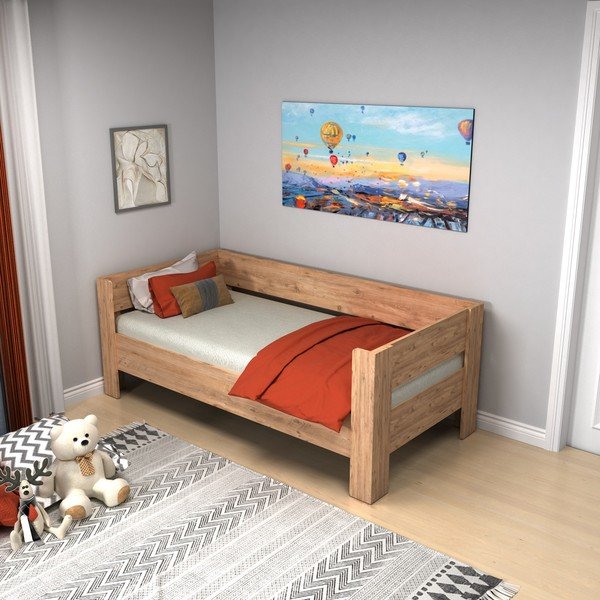 Единично легло в естествен цвят 90x190 cm Malina - Kalune Design-image-2