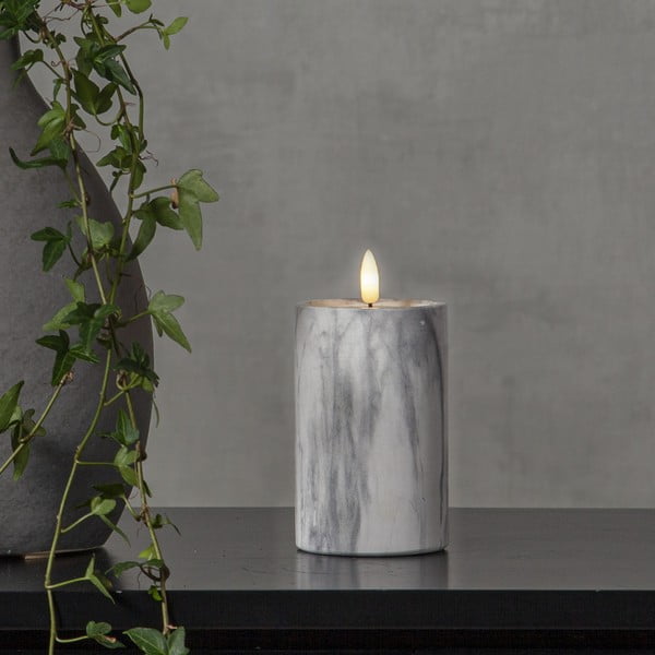 LED свещ от сив и бял бетон, височина 15 см Flamme Marble - Star Trading