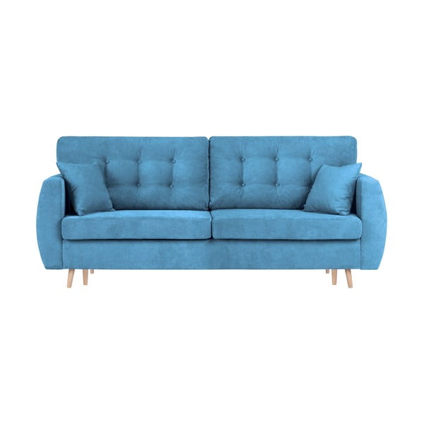 Син триместен разтегателен диван с място за съхранение Амстердам, 231 x 98 x 95 cm - Cosmopolitan Design