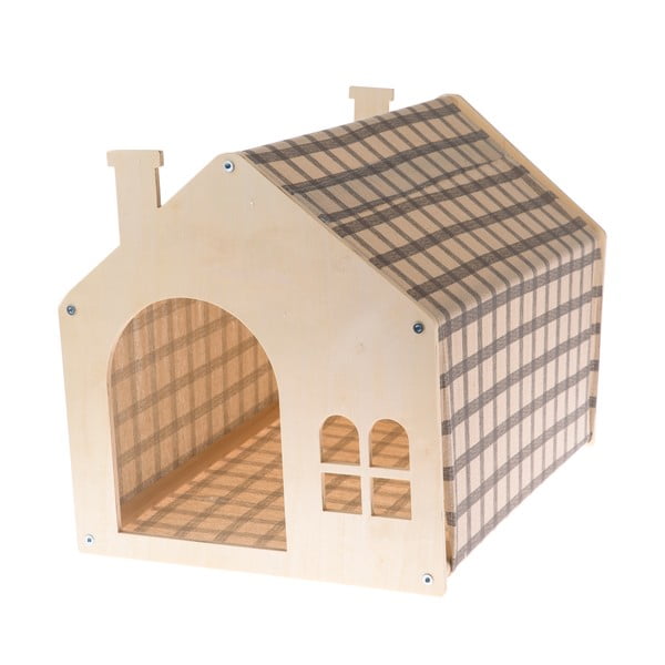 Къщичка за котка в естествен цвят с памучно покритие на страните 38x51.5 cm – Dakls