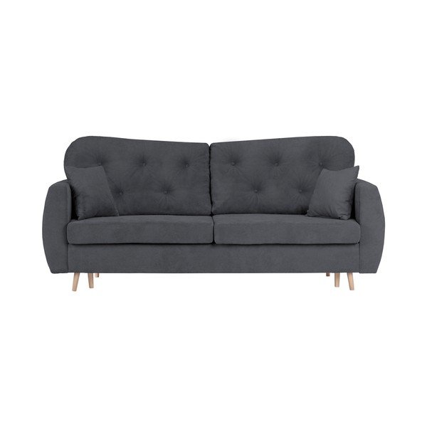 Тъмно сив триместен разтегателен диван с място за съхранение Orchid - Mazzini Sofas