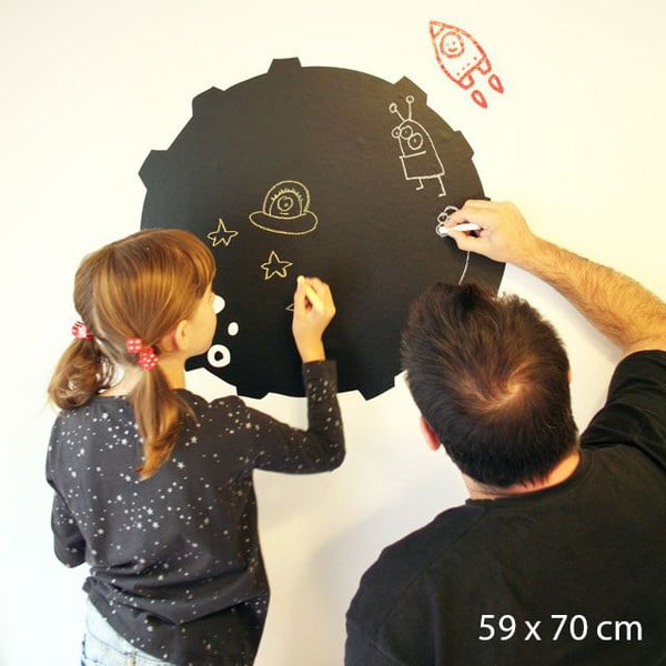 Samolepka Planet Blackboard, 70x59 cm