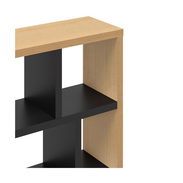 Етажерка за книги в дъбов декор в черен и естествен цвят 70x159 cm Berlin - TemaHome-image-4