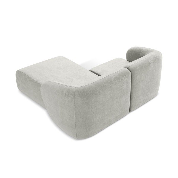 Светлосив шенилов ъглов диван (десен ъгъл) Lani – Makamii-image-3