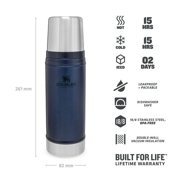 Син термос с чаша 470 ml - Stanley-image-3