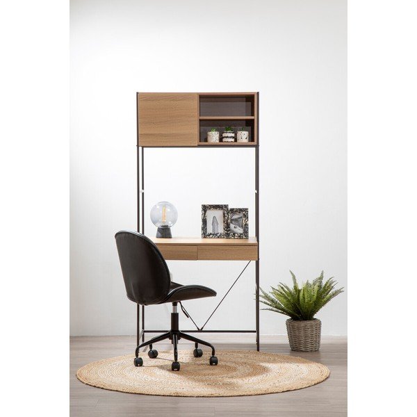 Черен офис стол от имитация на кожа Clinton – Premier Housewares-image-1