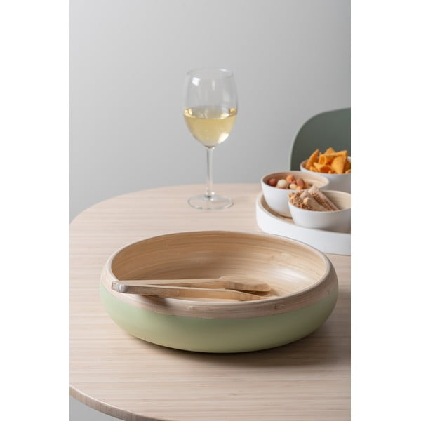 Светлозелена бамбукова купа за сервиране ø 30 cm Puro – PT LIVING-image-1