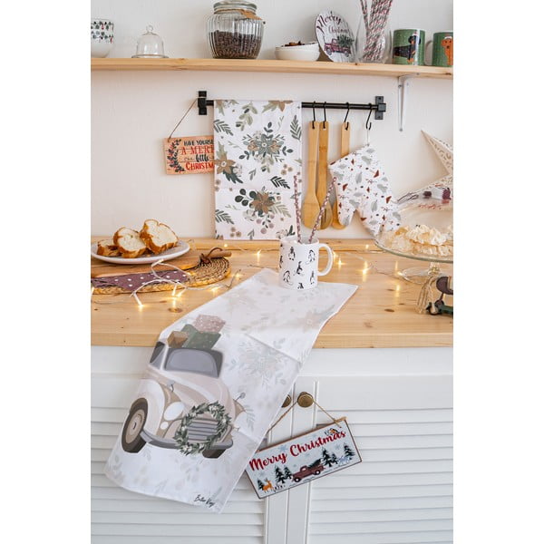 Памучни кърпи за съдове в комплект от 2 бр. с коледни мотиви 50x70 cm Festive Car – Butter Kings-image-1