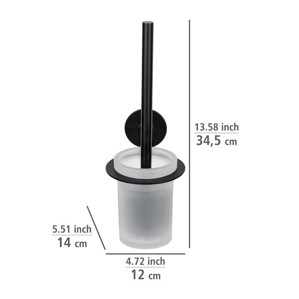 Матово черна самозалепваща стъклена четка за тоалетна Bivio – Wenko-image-3