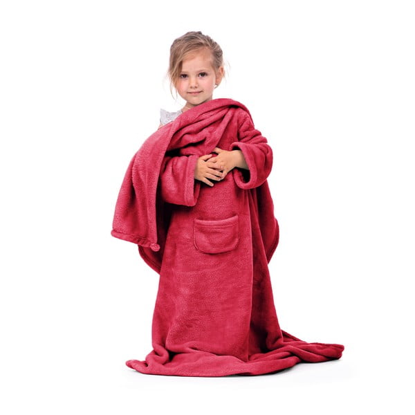 Червено бебешко одеяло с ръкави Lazykids Lazy Kids - DecoKing-image-2