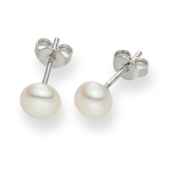 Bílé perlové náušnice Nova Pearls Copenhagen Antaios