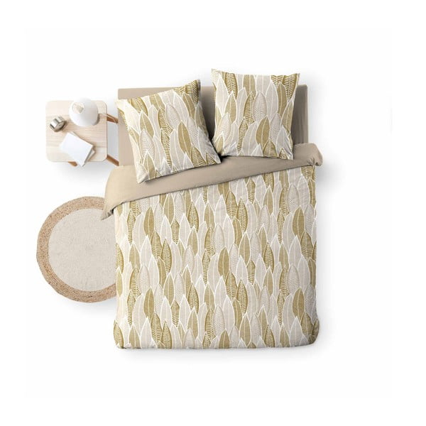 Двойно удължено спално бельо от микрофибър в цвят жълта охра 240x220 cm Kim – douceur d'intérieur-image-4