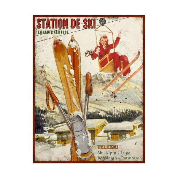 Метална табела 25x33 cm Station de Ski – Antic Line