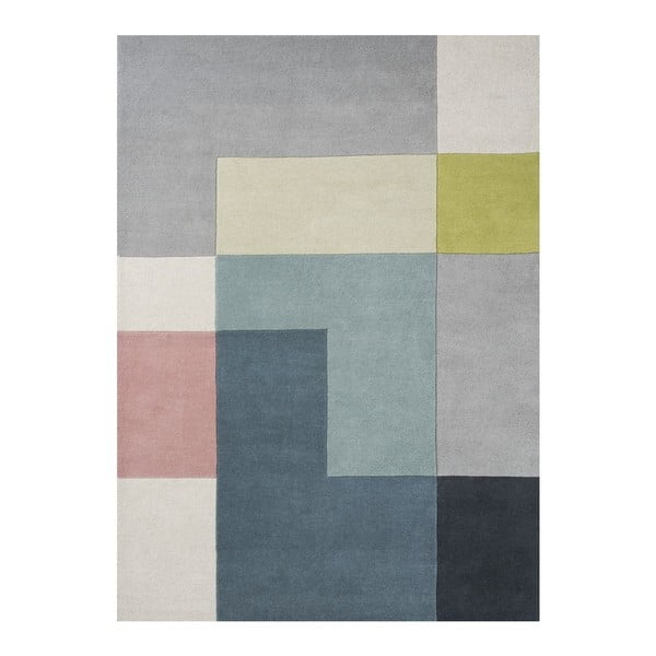 Vlněný koberec Tetris Lime, 200x300 cm