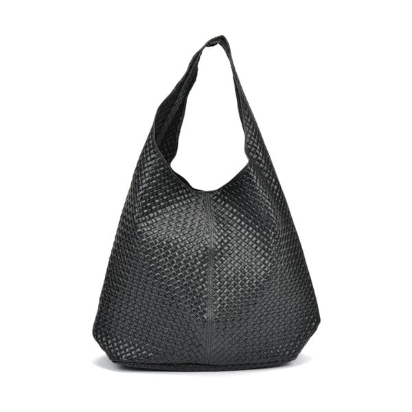 Черна кожена чанта Serena - Mangotti Bags