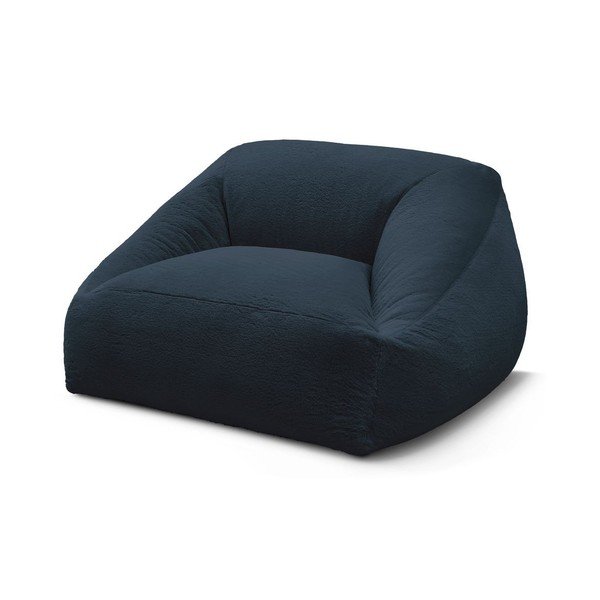 Тъмносин пуф от изкуствен косъм Lilibet – Bobochic Paris