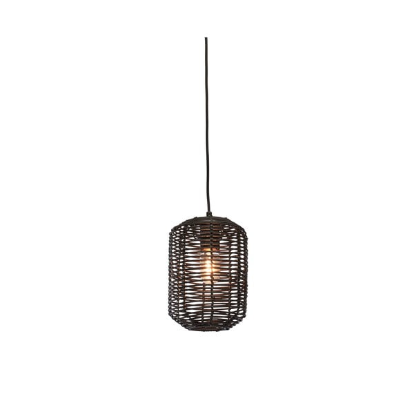 Черна висяща лампа с абажур от ратан ø 18 cm Tanami - Good&Mojo