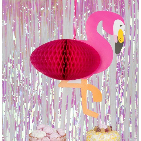 Závěsná papírová dekorace Rex London Flamingo Honeycomb-image-1