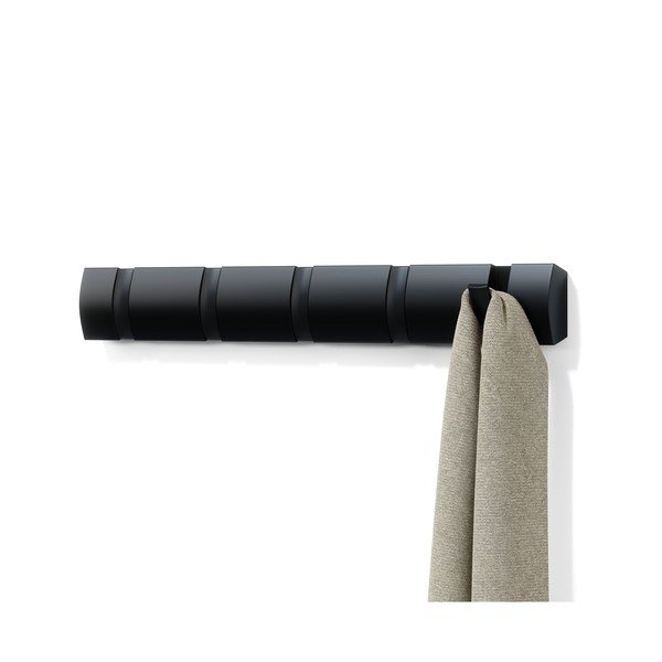 Черна стенна закачалка от тополово дърво Flip - Umbra-image-4