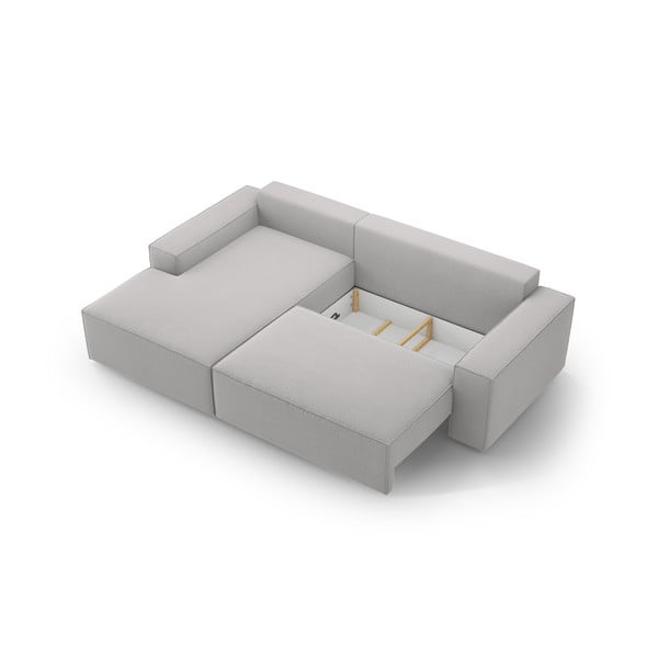 Светлосив разтегателен ъглов диван (ляв ъгъл) Jodie – Micadoni Home-image-4