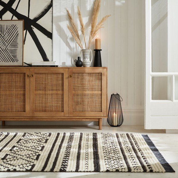 Черно-бял килим 160x230 cm Sabri - Flair Rugs-image-1
