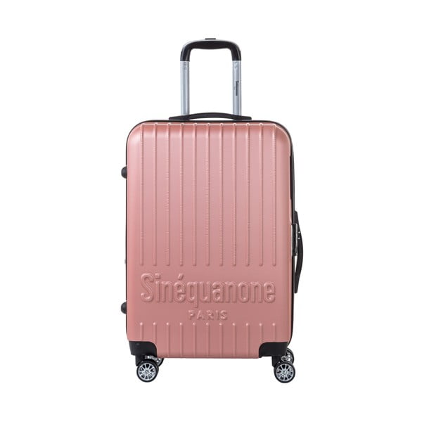 Светлорозов пътнически куфар на колелца Chandler с кодово заключване, 70 л - SINEQUANONE