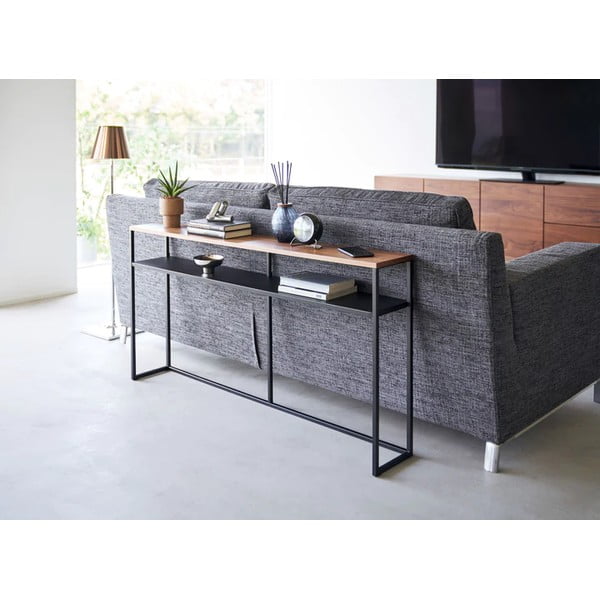 Конзолна маса от декор от ясен в черен и тъмнокафяв цвят 20,5x126 cm Tower – YAMAZAKI-image-1