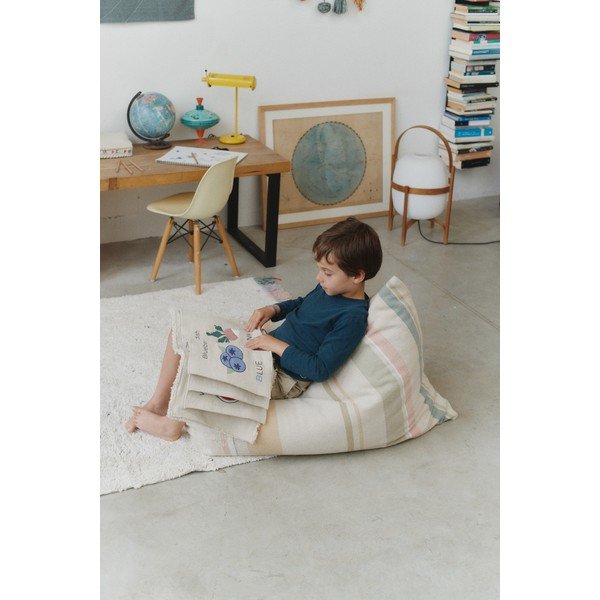 Кремав детски пуф Cleo Multi Stripe – Lorena Canals-image-2