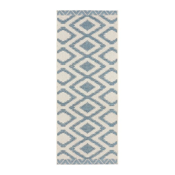 Синьо-кремав килим на открито , 70 x 200 cm Isle - NORTHRUGS