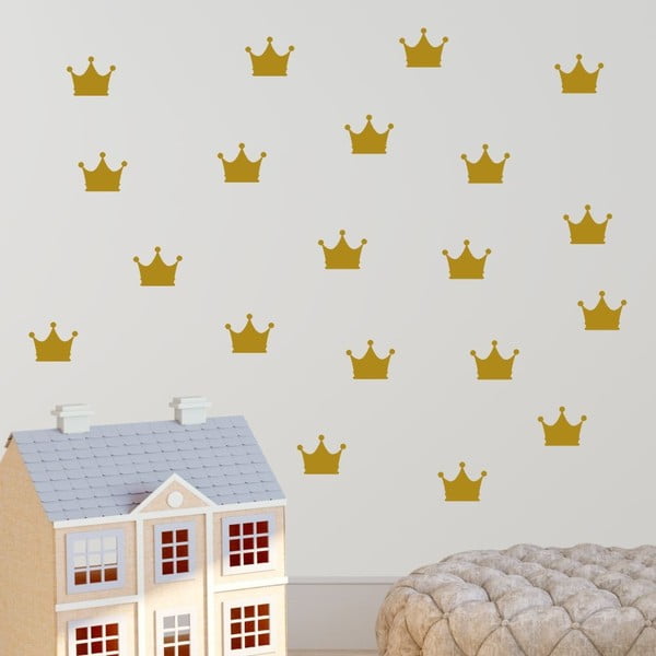 Комплект жълти стикери за стена Crown - North Carolina Scandinavian Home Decors