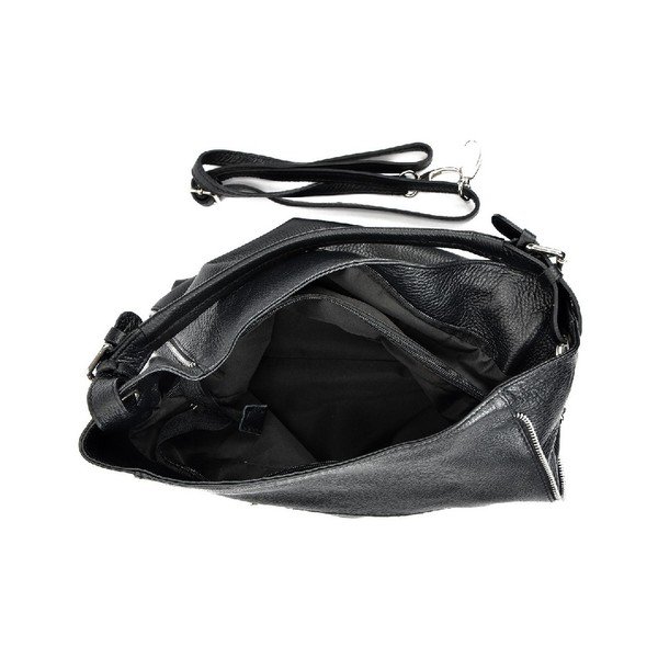 Черна кожена чанта Anna - Mangotti Bags-image-2