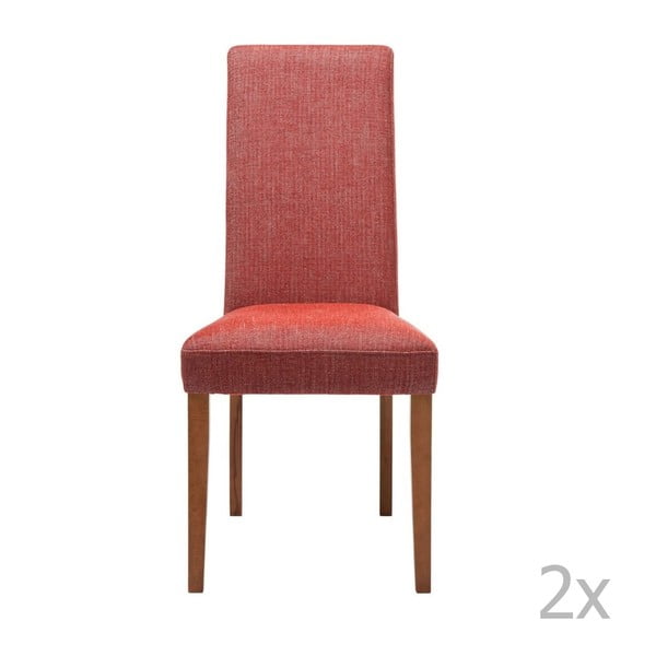 Sada 2 červených jídelních židlí s podnožím z bukového dřeva Kare Design Rhytm