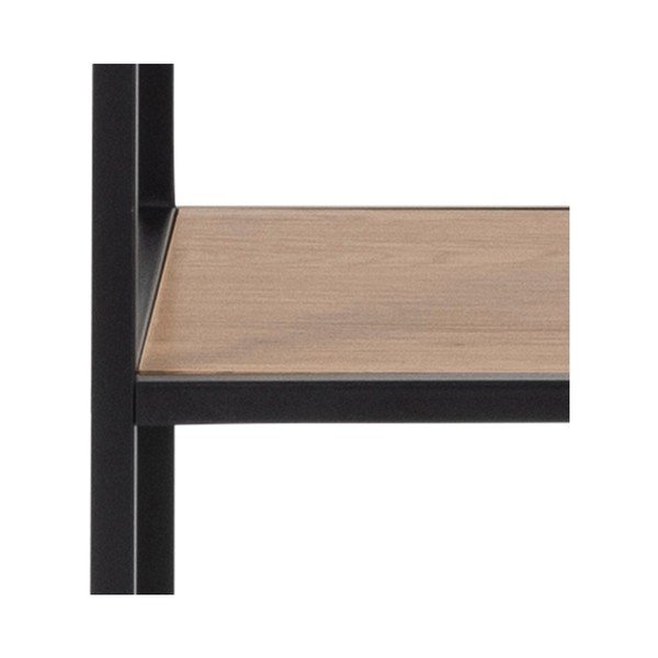 Черна/естествена библиотека от декор от дъб  135x185 cm Seaford – Actona-image-4