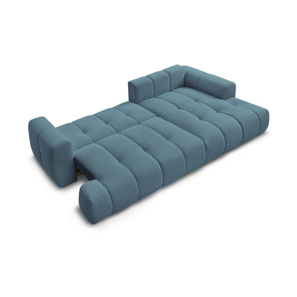 Син сгъваем/с място за съхранение ъглов диван (десен ъгъл) Fuji – Bobochic Paris-image-4