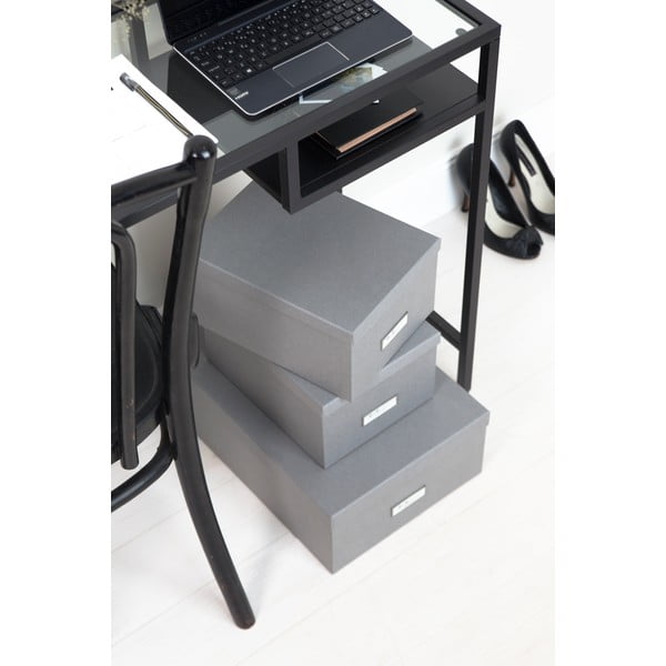 Комплект от 3 сиви кутии за съхранение Inge - Bigso Box of Sweden-image-1