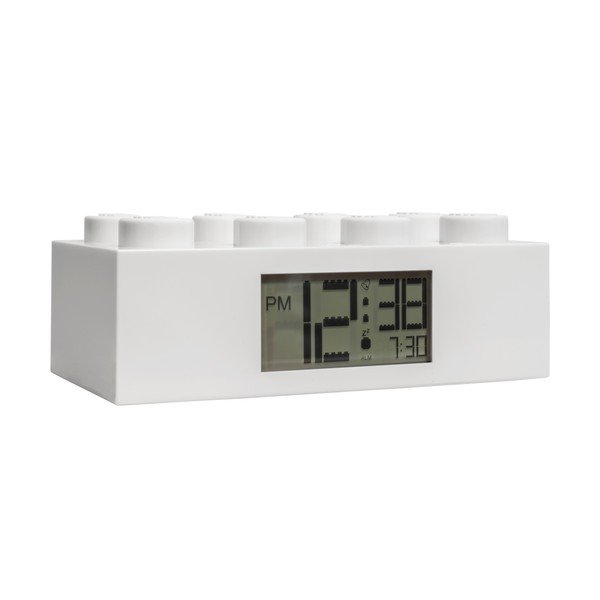 Бял цифров часовник с аларма Brick - LEGO®-image-3