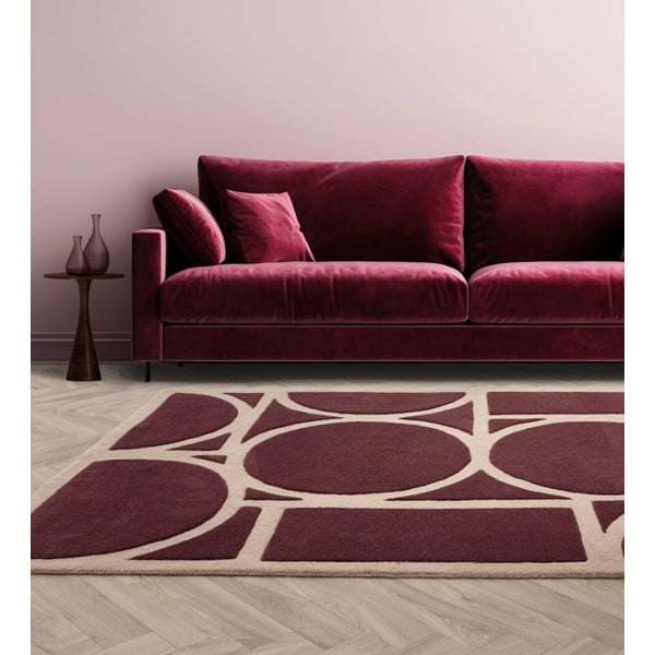 Тъмнокафяв вълнен килим 200x290 cm Metro Plum - Asiatic Carpets-image-3