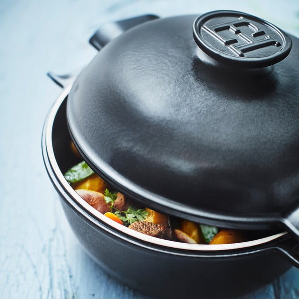 Черна овална тенджера за пипер с капак Delight, 4 л - Emile Henry-image-1